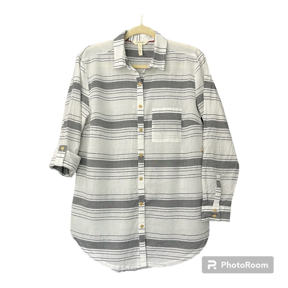 Matilda Jane with Joanna Gaines Striped Button Up Shirt - Size S - 100% …
